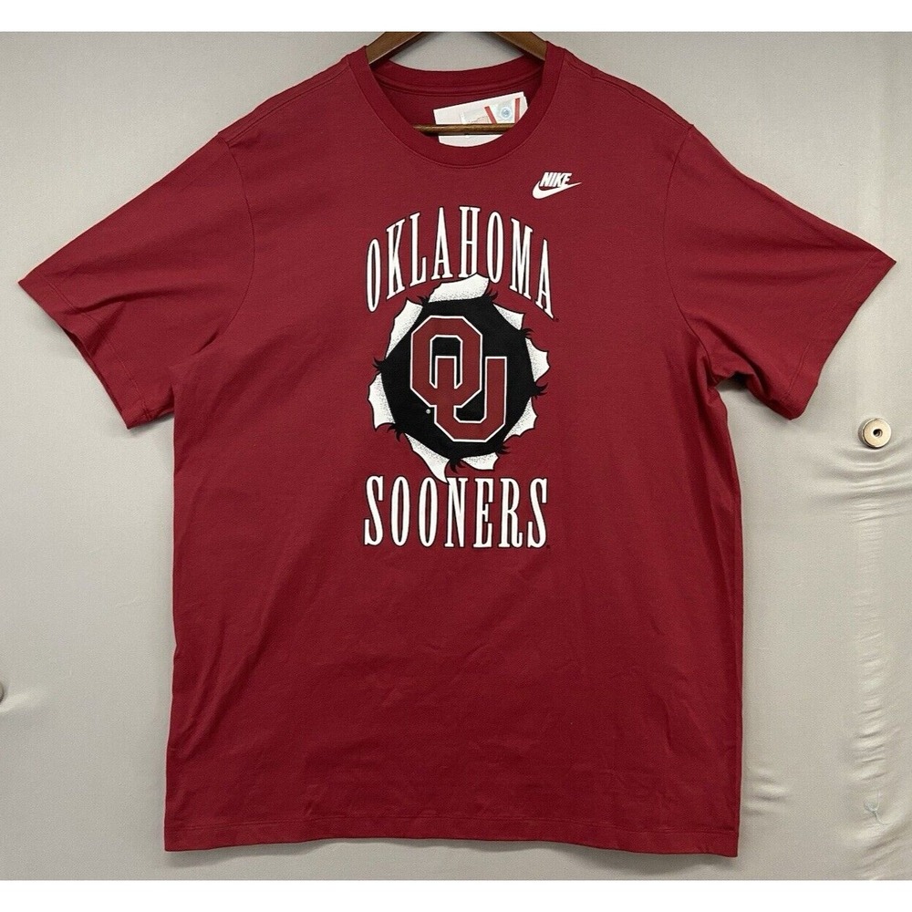 Oklahoma Sooners Nike T-Shirt Mens XL Red Black Short Sleeve Logo‎ Football Gift